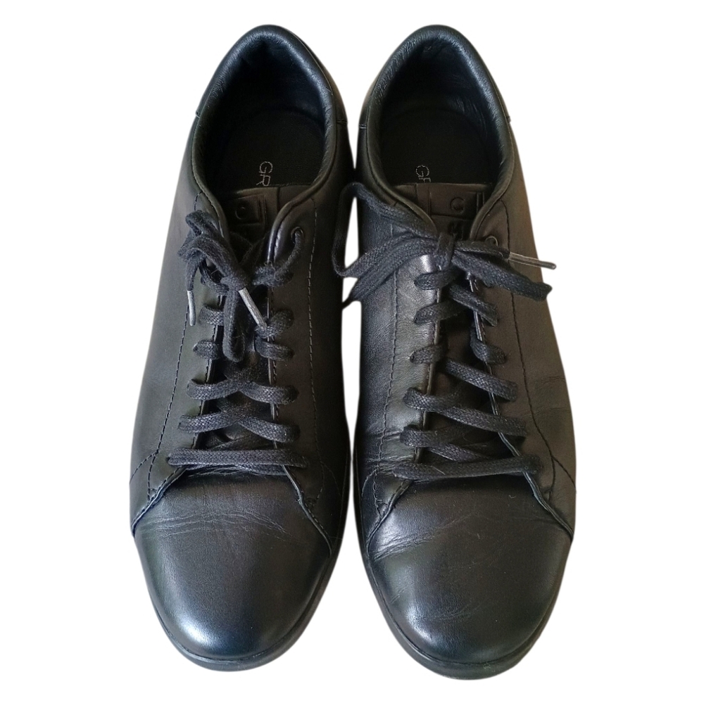 Men's Shoes Low Top Lace-up Comfort Sneakers Soft Leather Black Sz 10.5 M